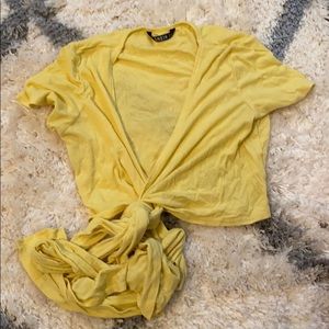 Tie yellow crop top